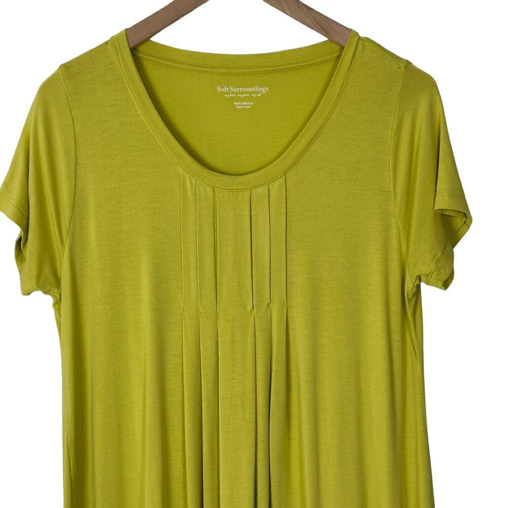 Soft Surroundings Petite Pleated  Stretch Knit Swing Dress (MP) - Picture 3 of 8